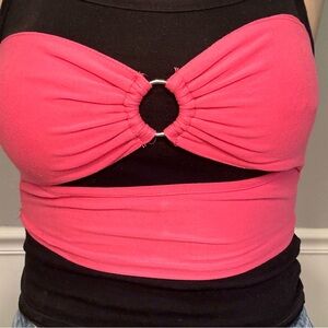 SHEIN Pink Tube Top Circle Ring On Front (undershirt not included) | Size M